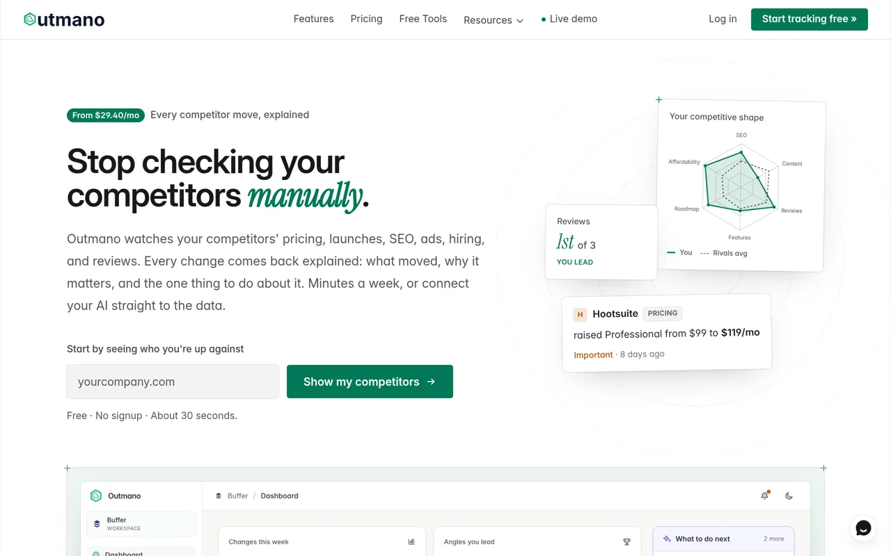 Screenshot of Outmano