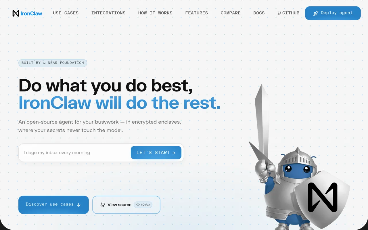 Screenshot of IronClaw