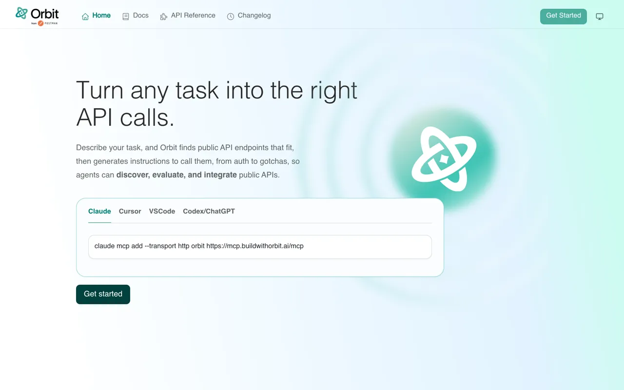 Screenshot of Orbit by Postman