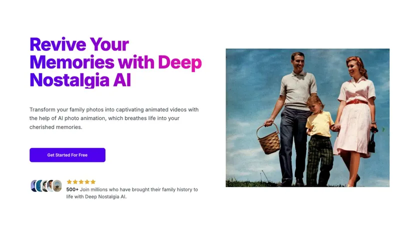 Screenshot of Deep Nostalgia AI