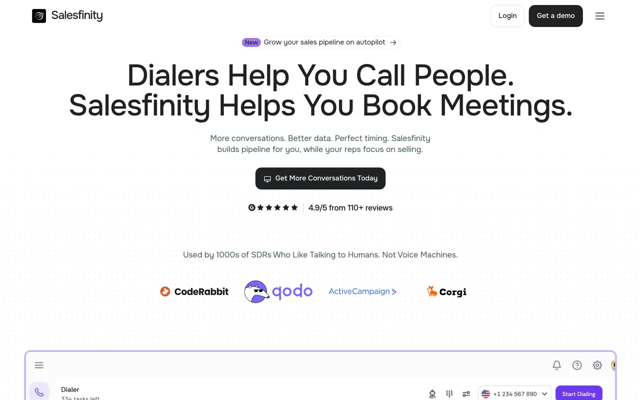 Screenshot of Salesfinity AI