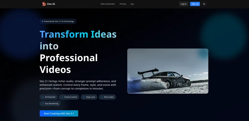 Screenshot of Voe Ai