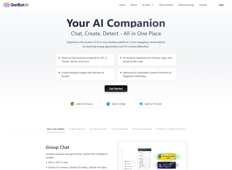 Screenshot of GetBot