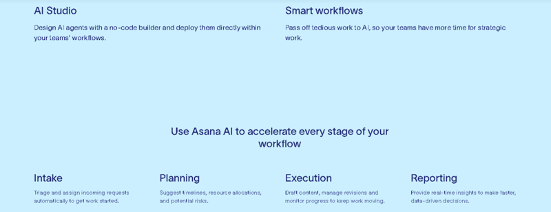 Screenshot of Asana AI