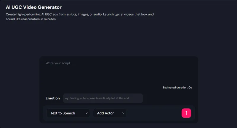 Screenshot of Ai UGC