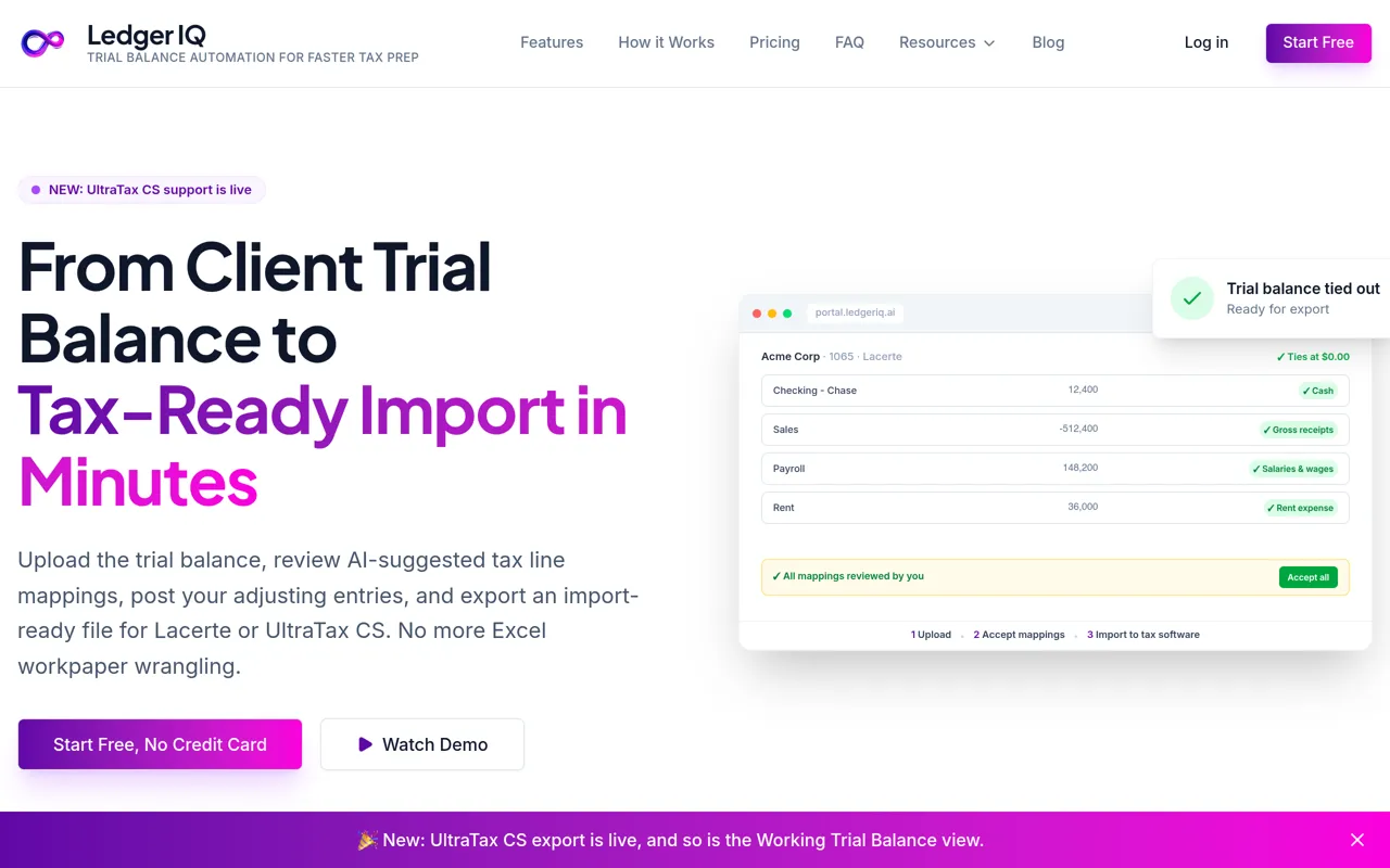 Screenshot of Ledger IQ