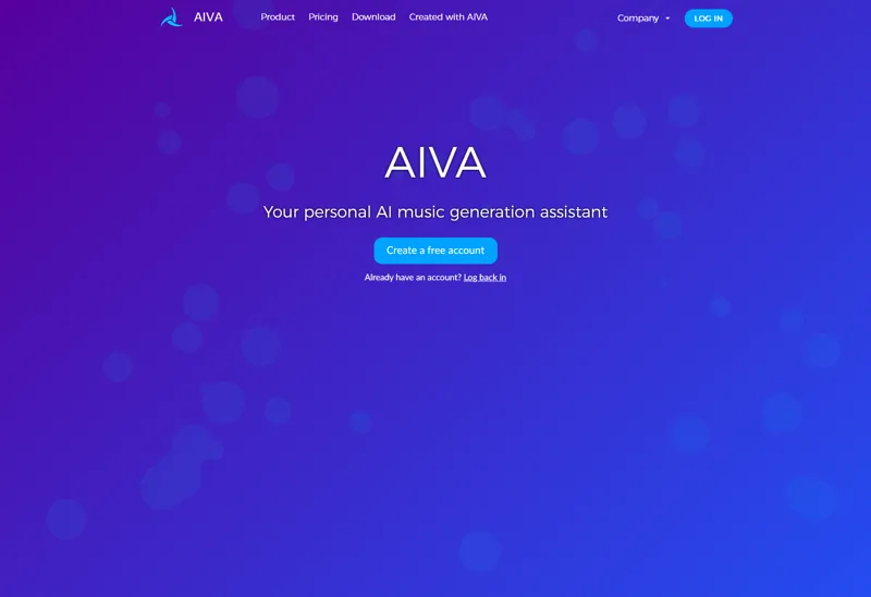Screenshot of AIVA
