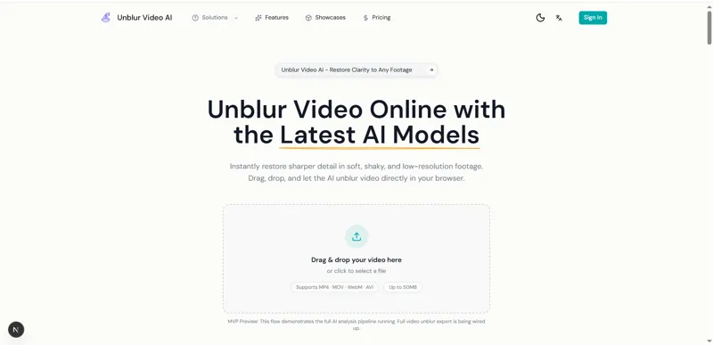 Screenshot of Unblur Video AI