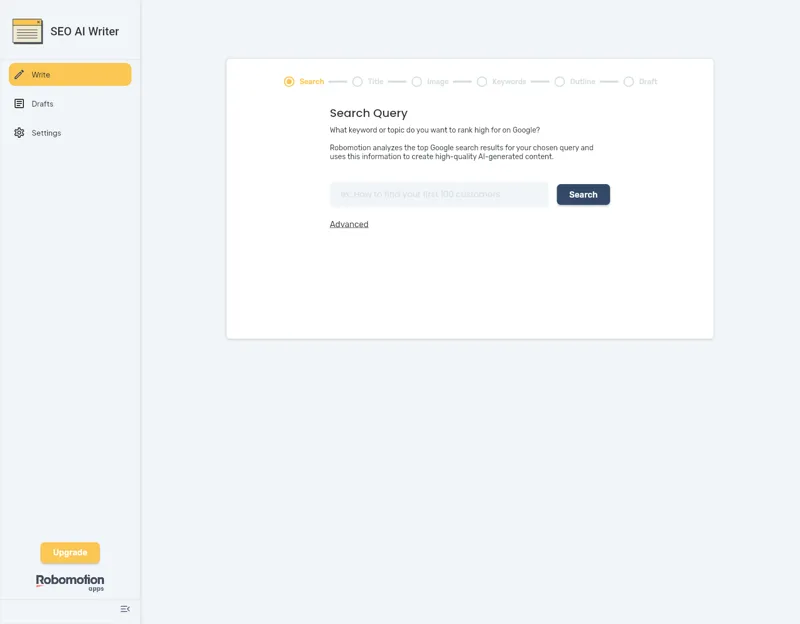 Screenshot of SEO AI Writer Trial