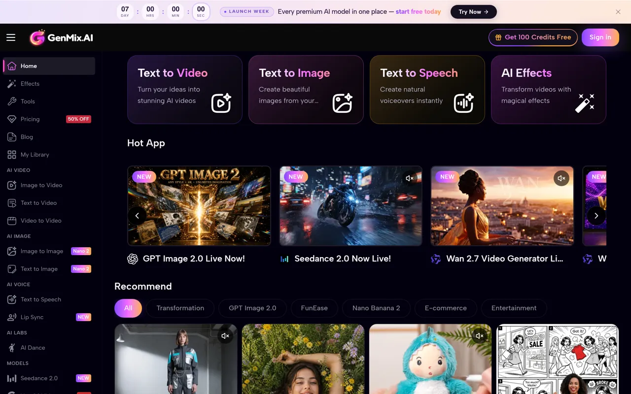 Screenshot of GenMix