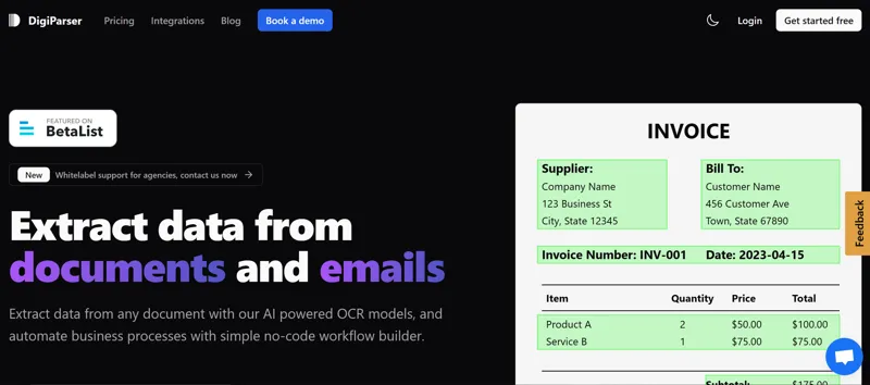Screenshot of DigiParser