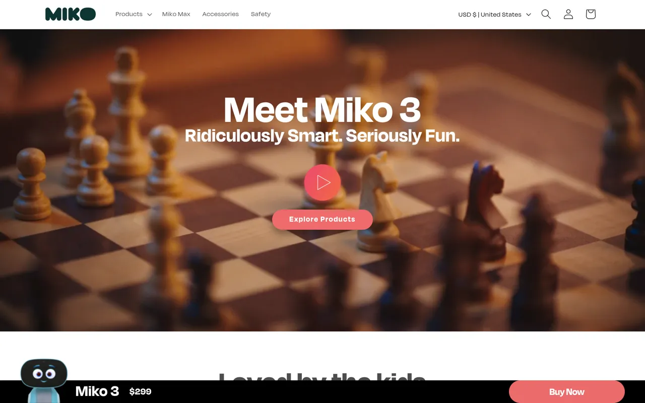 Screenshot of Miko AI-Powered Robot