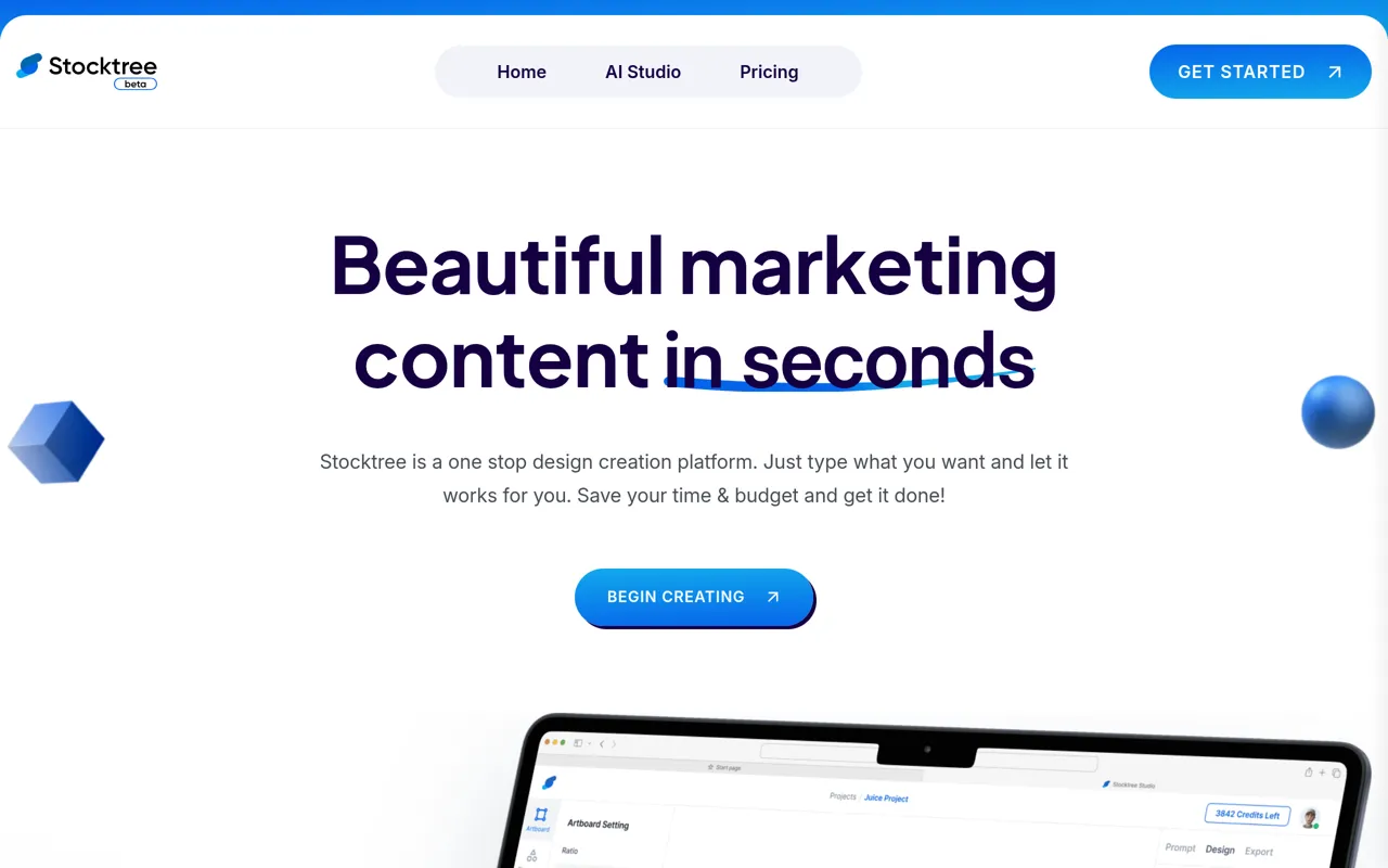 Screenshot of Stocktree Studio