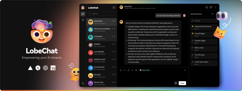 Screenshot of  LobeHub