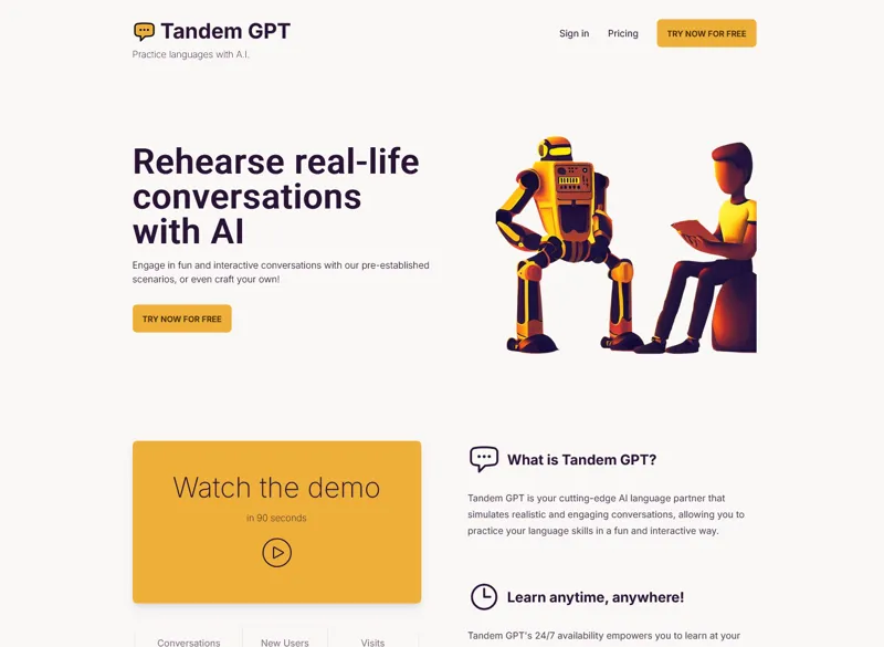 Screenshot of Tandem GPT