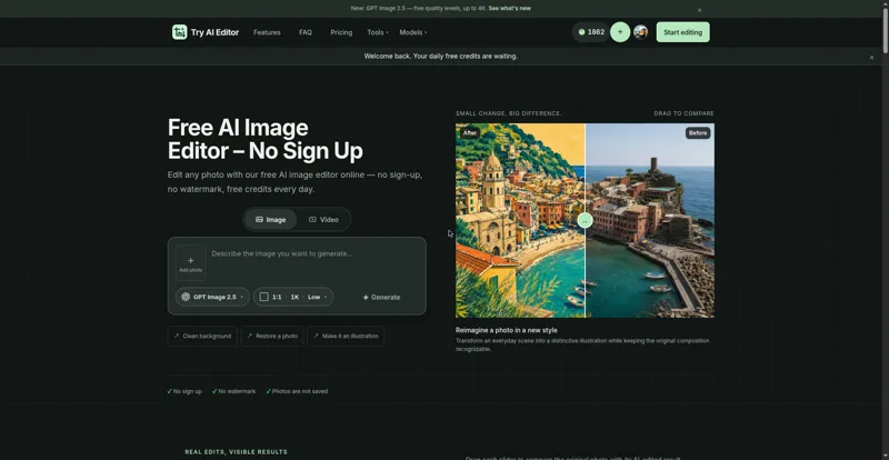 Screenshot of Try AI Editor
