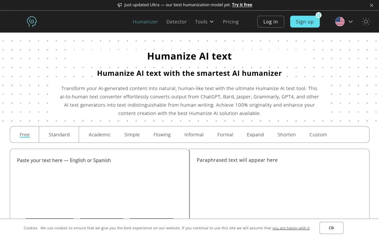 Screenshot of Humanize AI