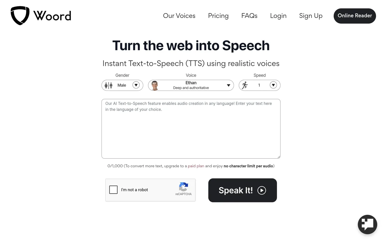 Screenshot of Woord