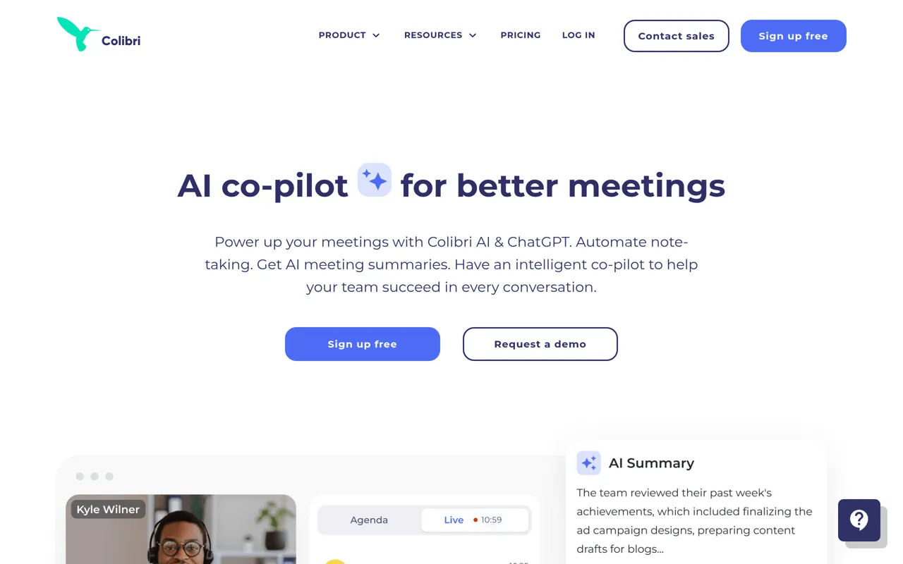 Screenshot of Colibri.ai