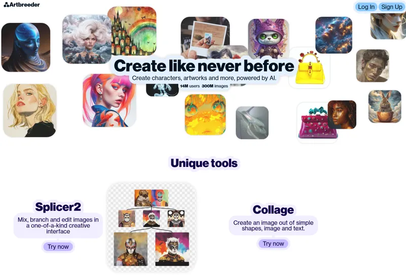 Screenshot of Artbreeder