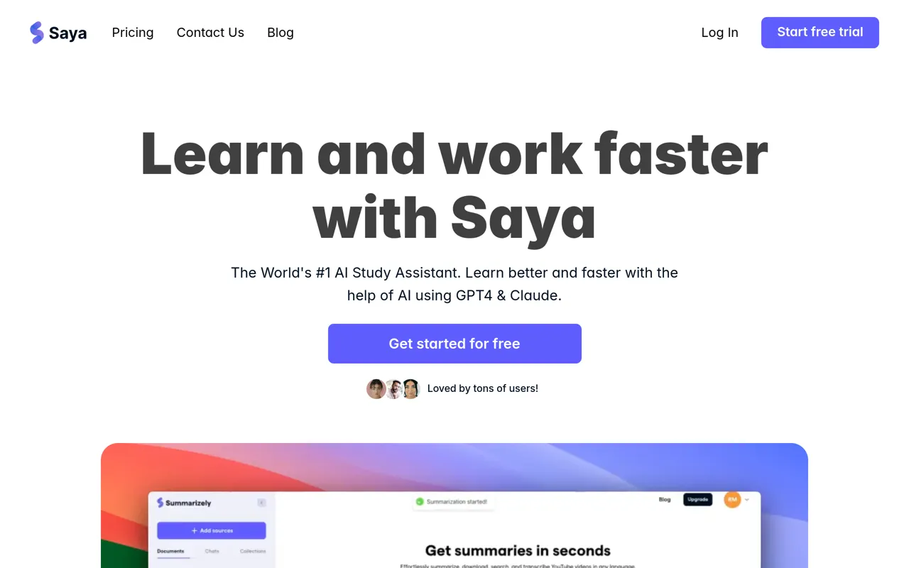 Screenshot of Saya