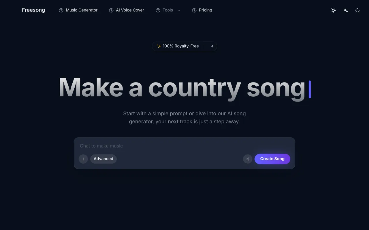Screenshot of Freesong AI