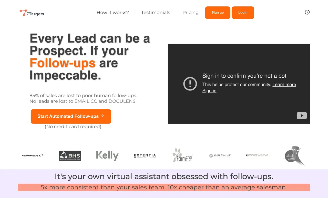 Screenshot of 7Targets AI Email Assistant