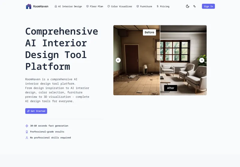 Screenshot of RoomHaven