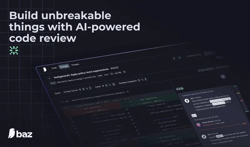 Screenshot of Baz AI Code Review 