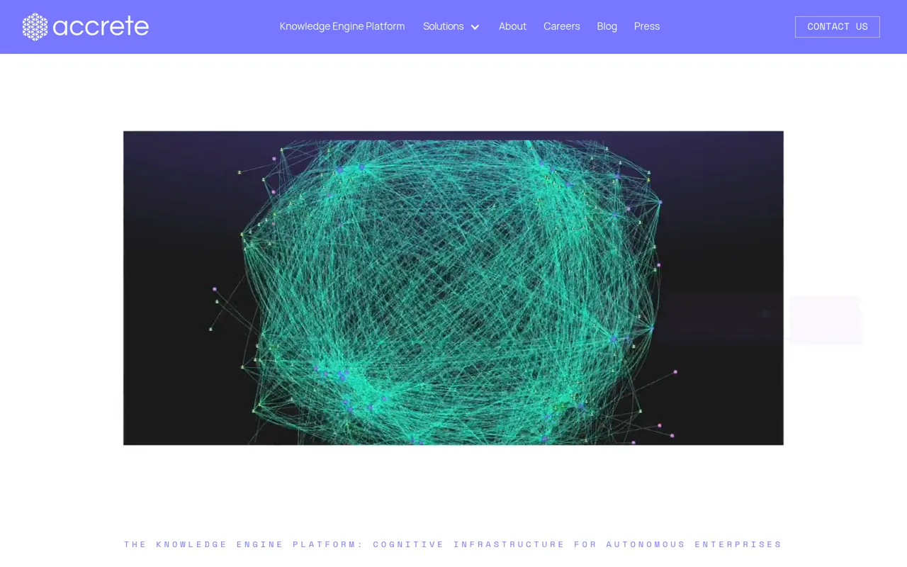 Screenshot of Accrete Knowledge Engine Platform