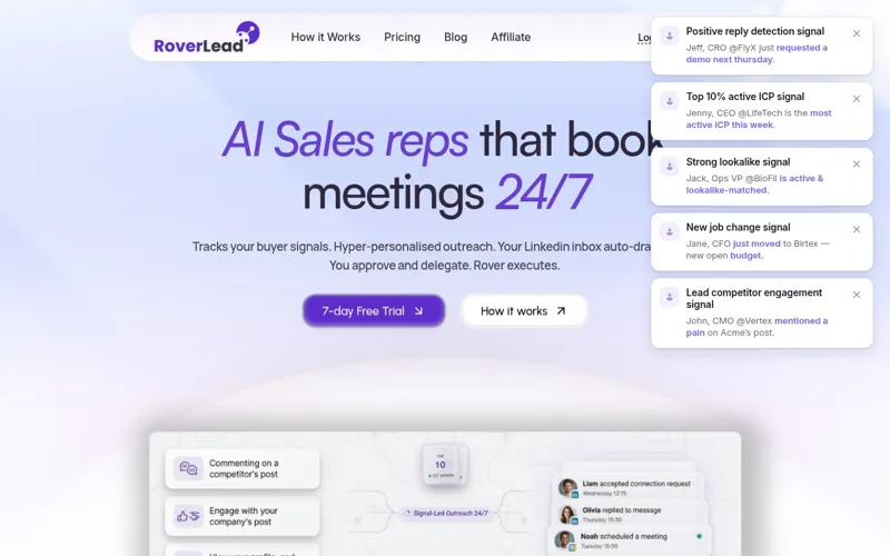 Screenshot of RoverLead AI