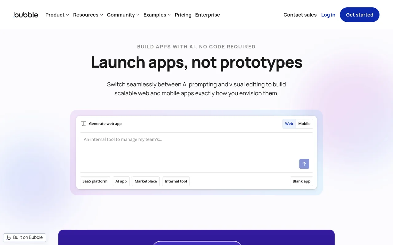 Screenshot of Bubble
