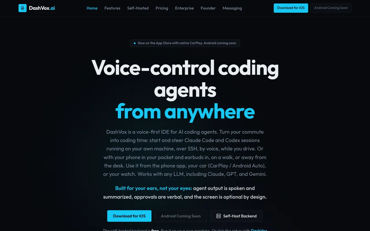 Screenshot of DashVox