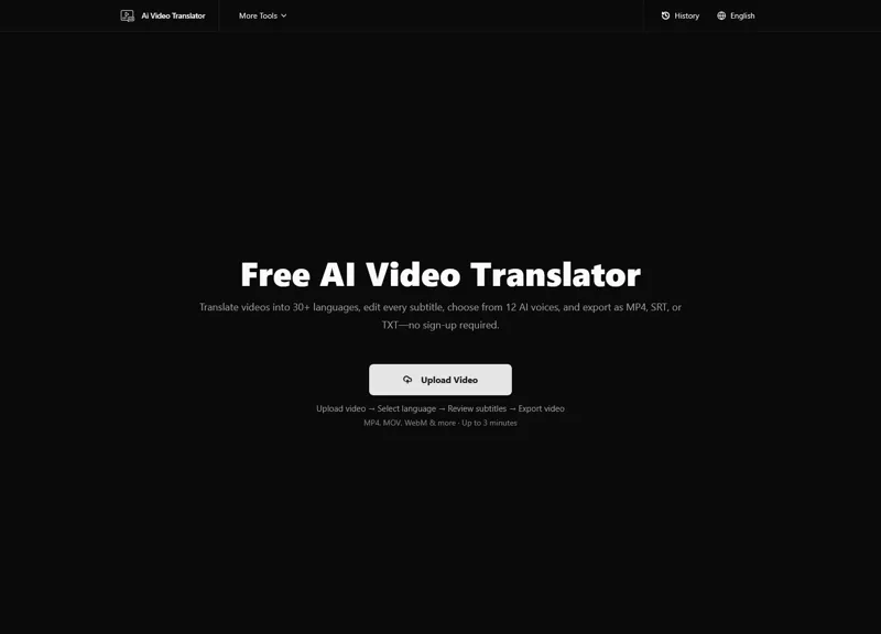 Screenshot of AI Video Translator
