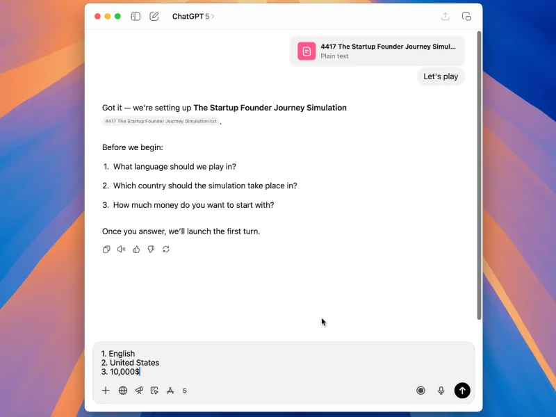 Screenshot of Prompt Quest Ai Simulations
