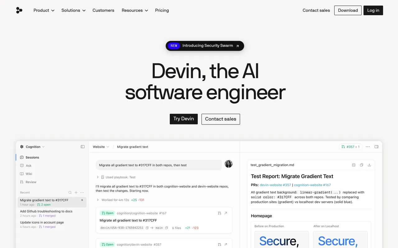 Screenshot of Devin