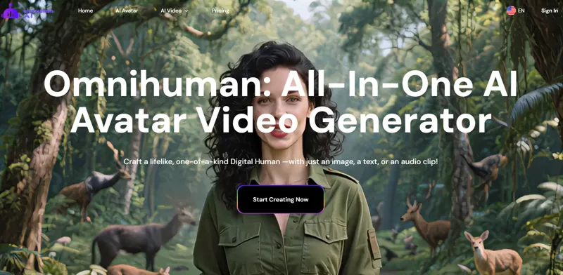 Screenshot of OmnihumanAI