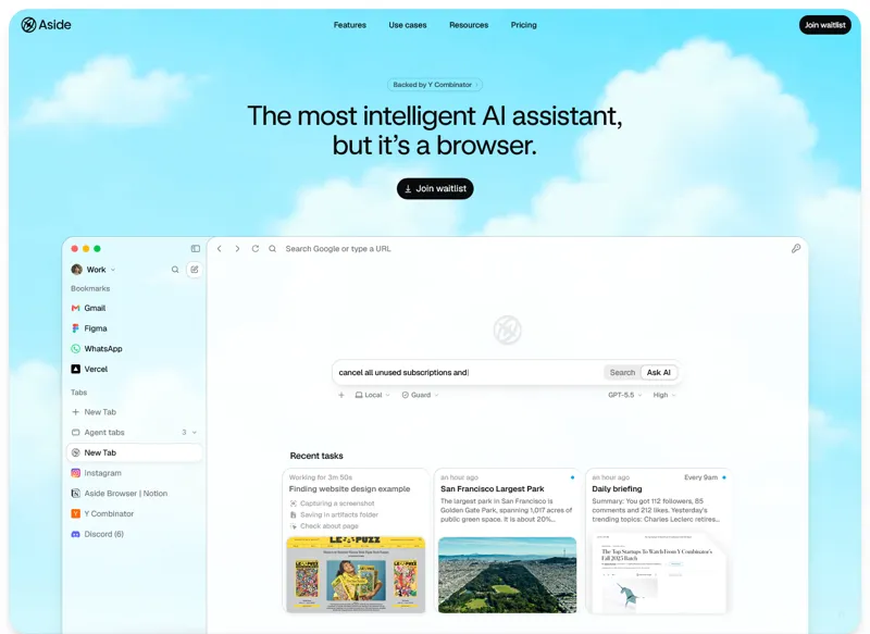 Screenshot of Aside
