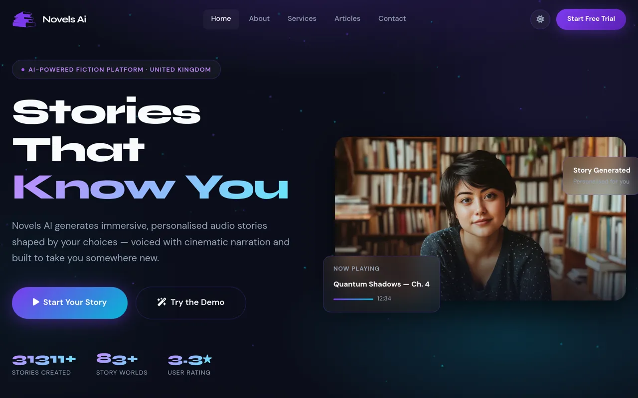 Screenshot of Novels AI