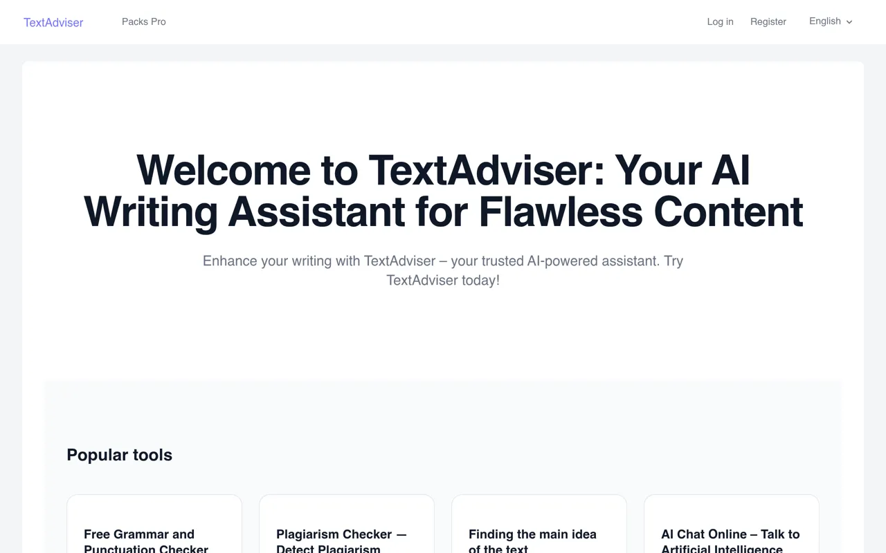 Screenshot of TextAdviser