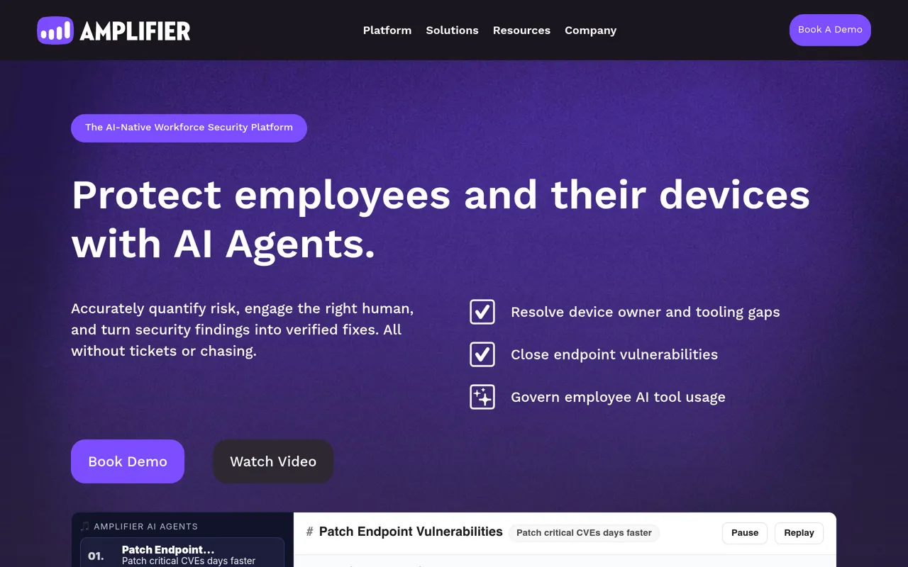 Screenshot of Amplifier Security