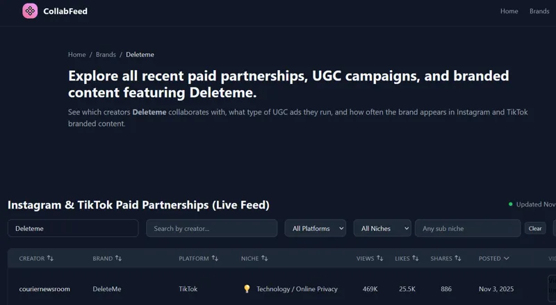 Screenshot of CollabFeed
