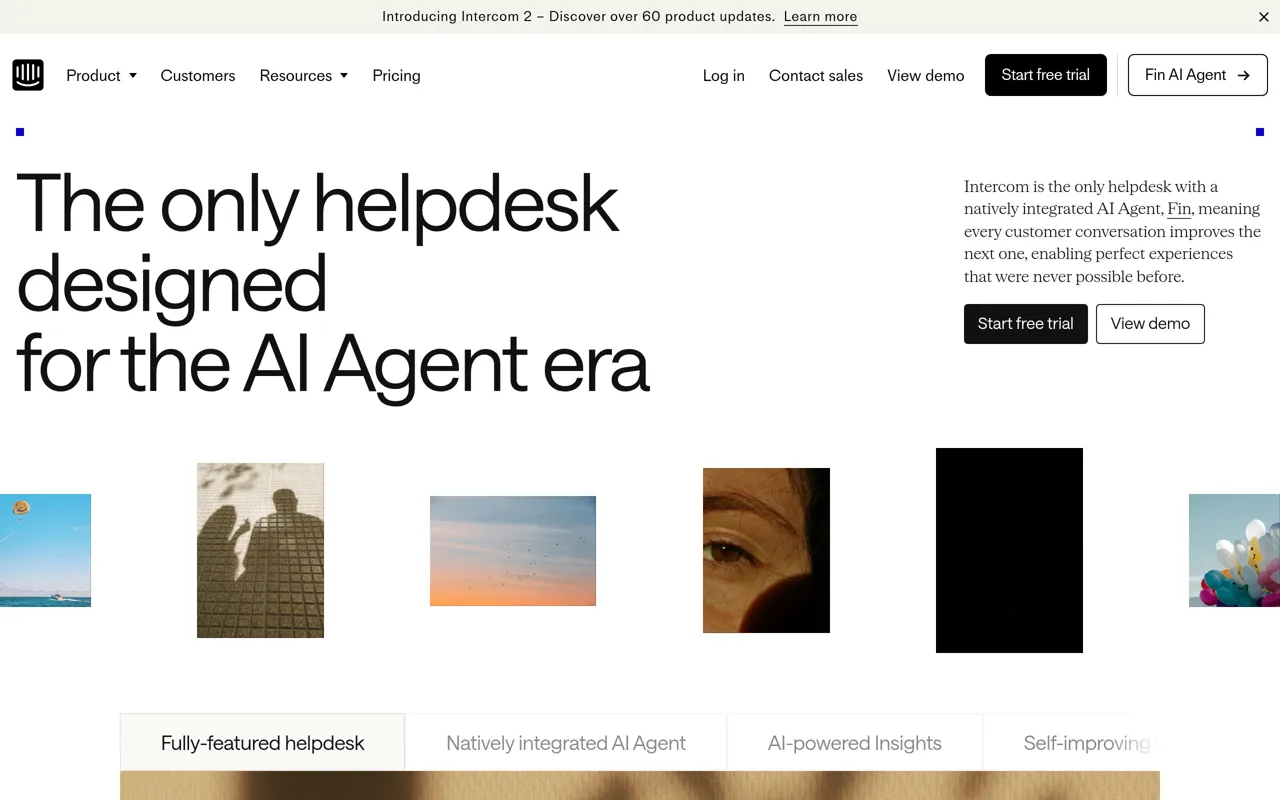 Screenshot of Intercom Fin AI Agent
