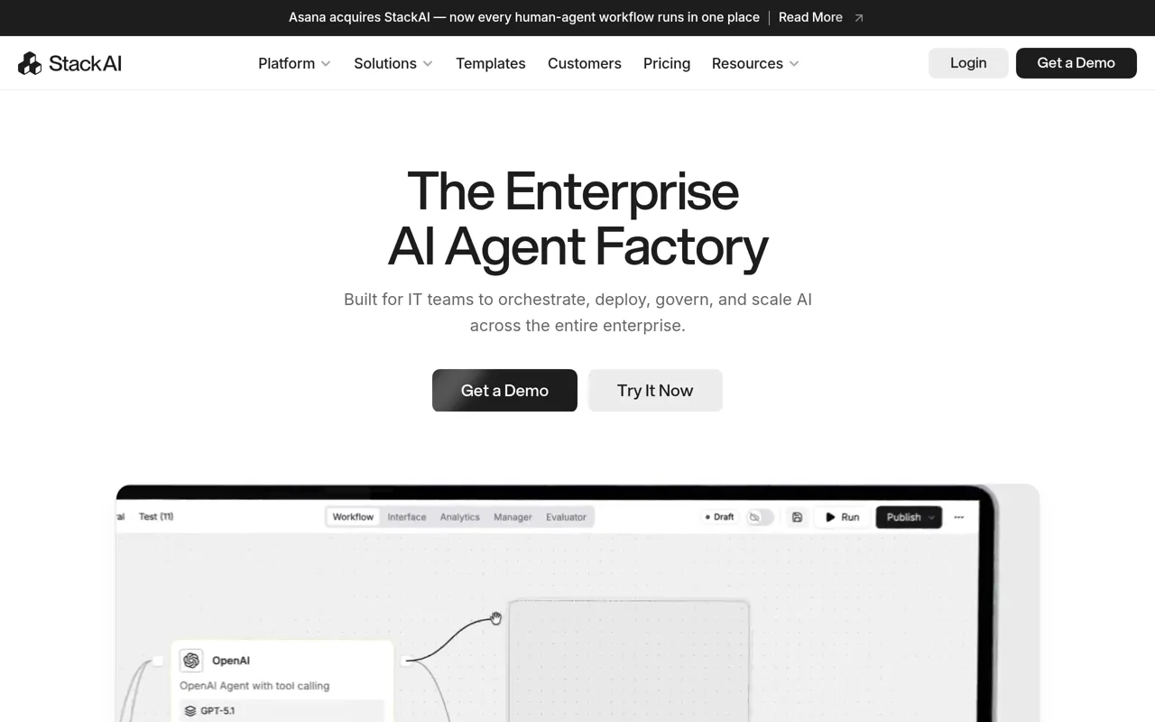Screenshot of StackAI