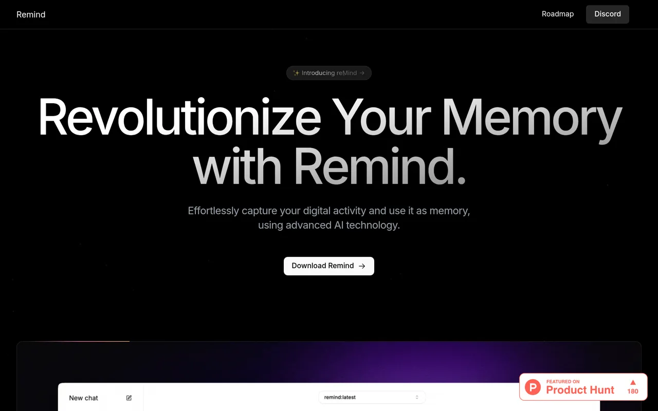 Screenshot of Remind AI