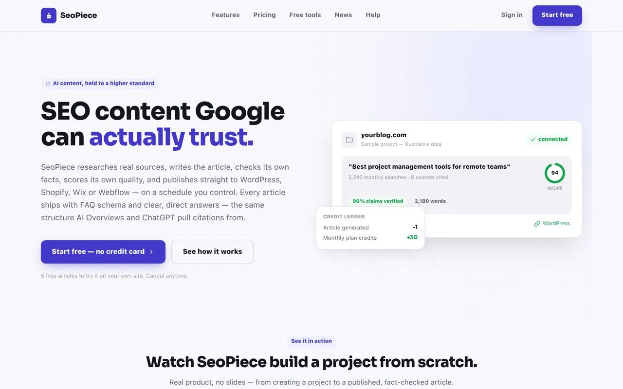Screenshot of SeoPiece
