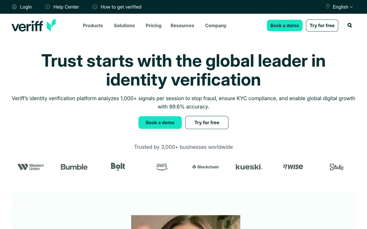 Screenshot of Veriff