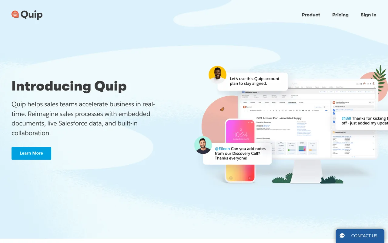 Screenshot of Quip