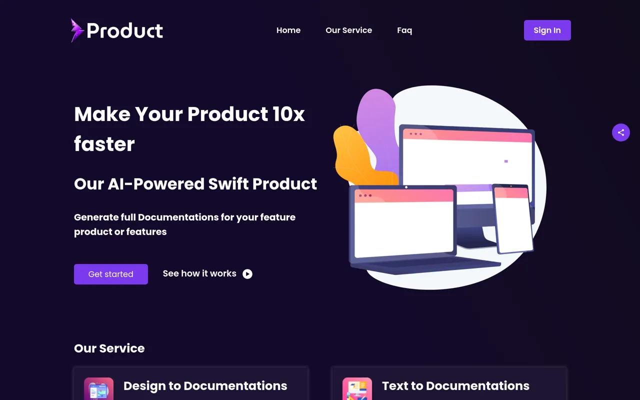 Screenshot of Swift Product