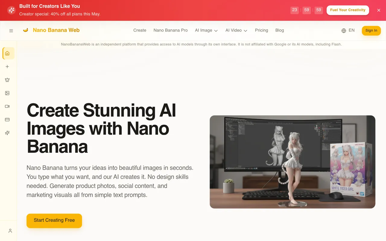 Screenshot of Nano Banana AI Image Generator